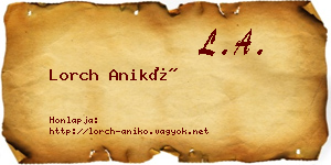 Lorch Anikó névjegykártya